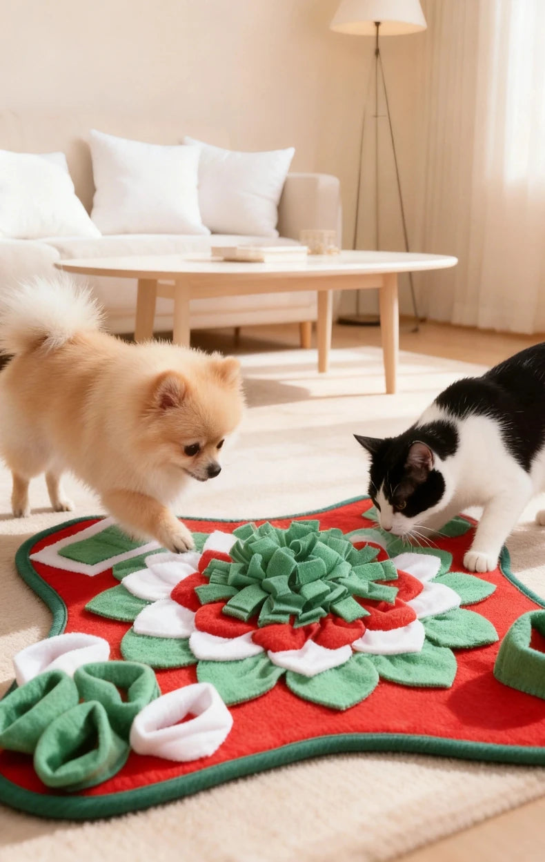 Pet Snuffle Mat for Dogs Cats, Interactive Foraging Feeding Mat, Non‑Slip Colorful Flower Shape Nosework Training Toy, Stress Re (Copy)