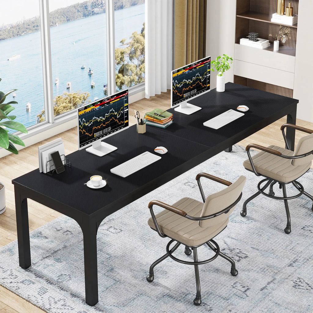 Tribesigns 78,7 Zoll extra langer Computertisch, Schreibtisch für 2 Personen, doppelter langer Schreibtisch, Workstation für Home Office